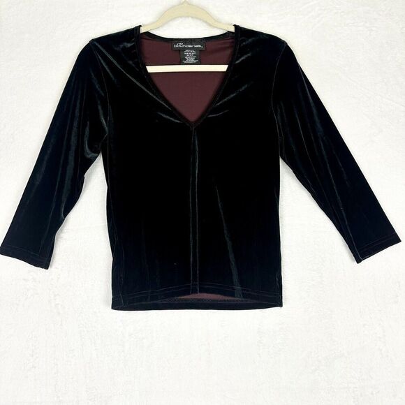 No Boundaries Vintage 90s Y2K Velvet Top Size Small Whimsigoth Witchy V-Neck - Picture 1 of 5